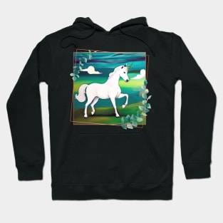 Unicorn in a Spring Field back version (MD23Ar006b) Hoodie